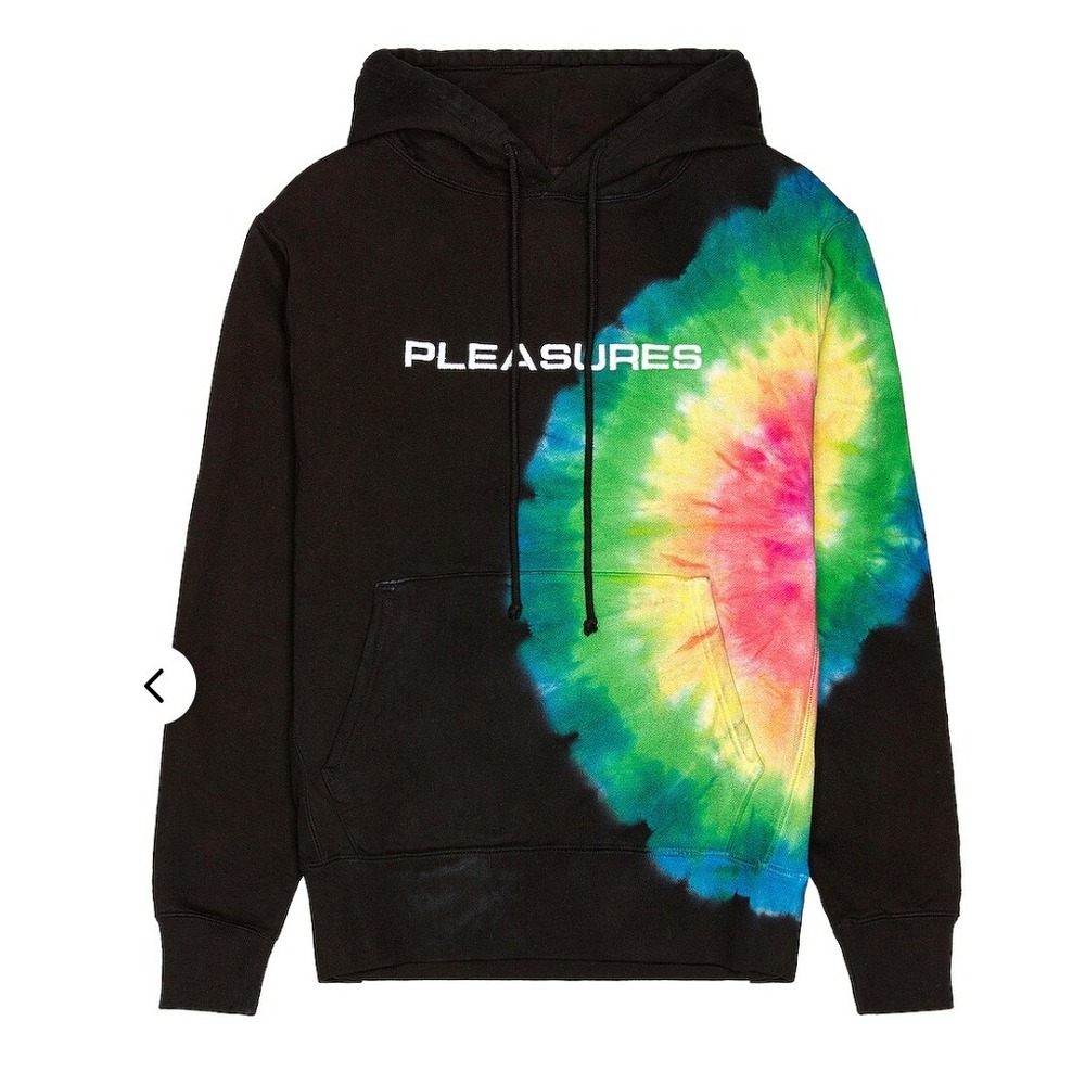 Pleasures Eclipse‎ Embroidered Hoodie Black Tie Dye Mens 2XL P21SP052 XXL NEW